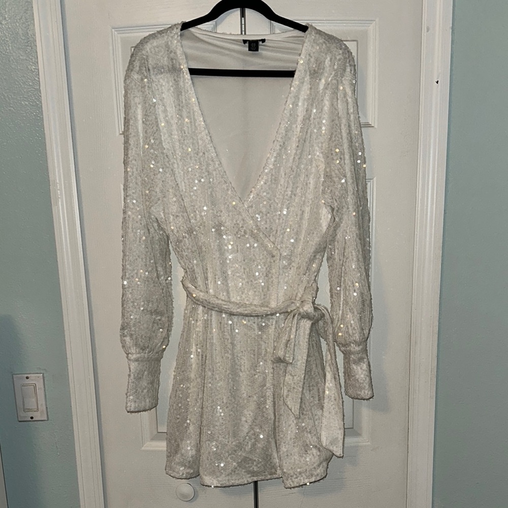 Sequin Wrap Dress